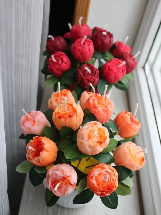 Peoniju sveču pušķi - pieejamie